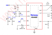 NS4860 500mA 多功能鋰電池充放電管理 IC