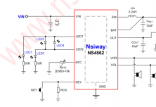 NS4862 500mA 鋰電池充放電管理 IC